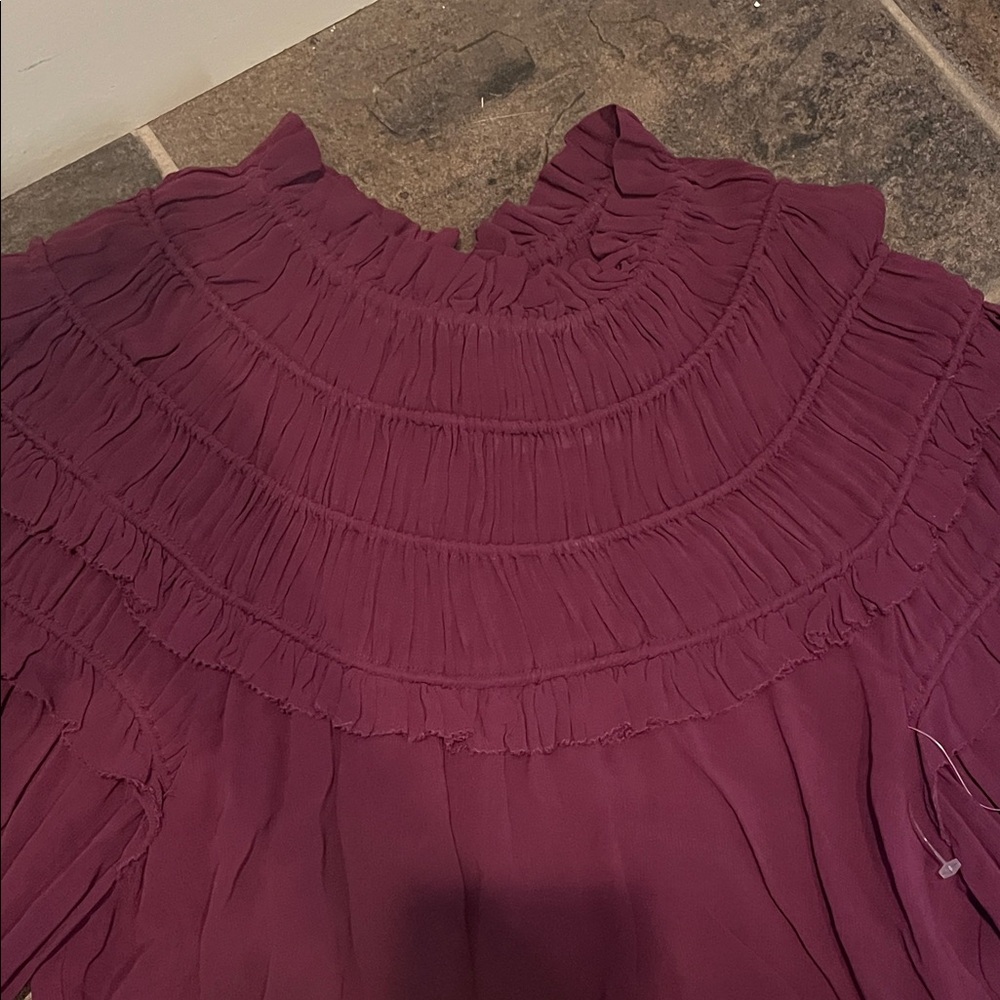 FARM Rio Burgundy Ruffled Blouse - Picture 4 of 4